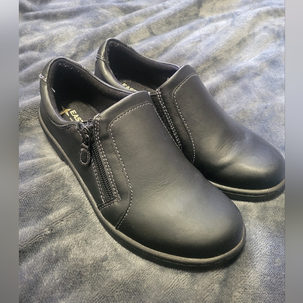 Eastland Black Slip-On Comfort Loafers with Side Zipper